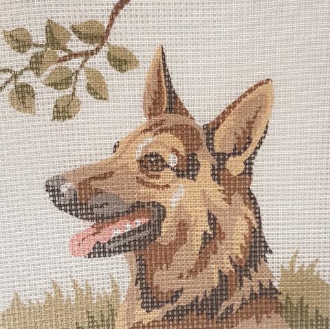 German Shepherd Needlepoint Canvas